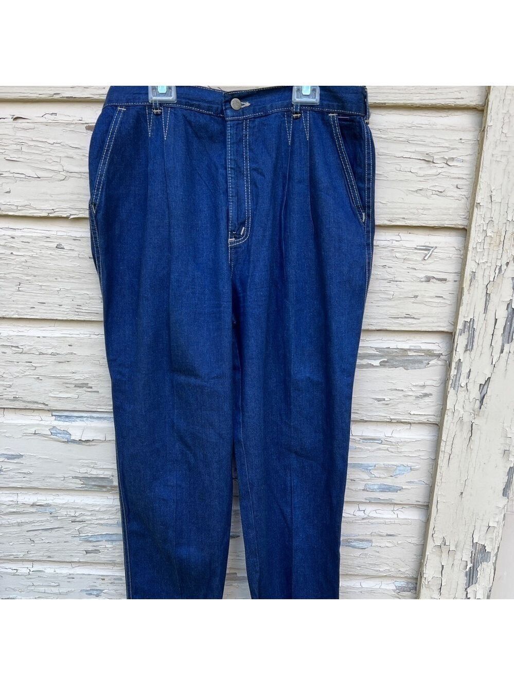 Vintage H.I.S. Chic Retro 70s 80s Dark Wash High Waist Wedgie Mom Jeans 32 waist